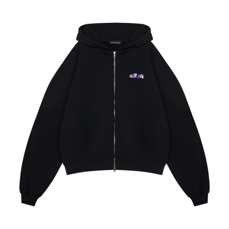 Zip-Hoodie "Jardin de Lavande" Black