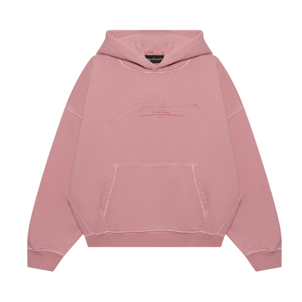 Hoodie “Nuage rose” Pink garment wash