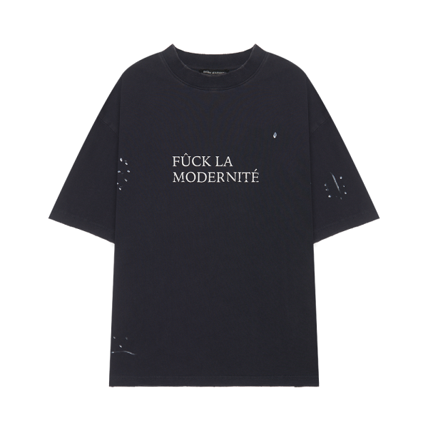 T-Shirt “Fûck la modernité” Graphite dirty wash