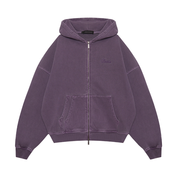 Zip Hoodie “Muse” Purple garment wash