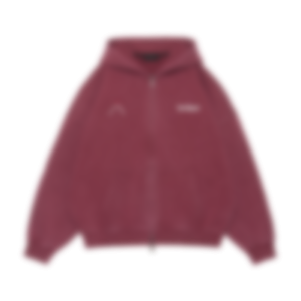 Zip Hoodie “Frisson” Burgundy wash