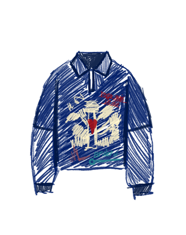 Sweatshirt “Croquis frais” dark blue