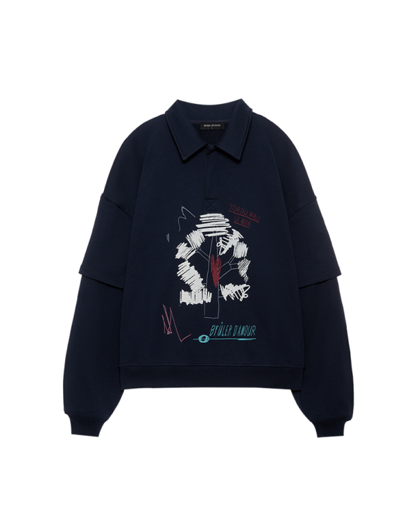 Sweatshirt “Croquis frais” dark blue