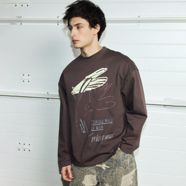 Longsleeve “L’Oiseau” brown
