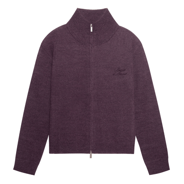 Cardigan “Travail tard” violet