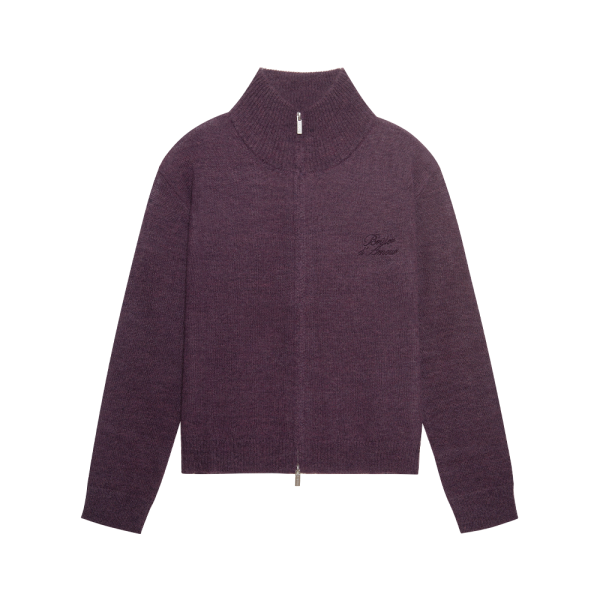 Cardigan “Travail tard” violet