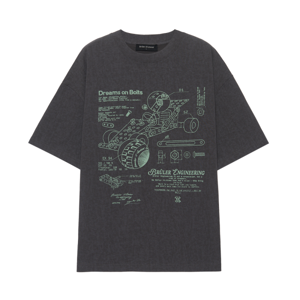 T-Shirt “Constructeur” Graphite garment dyed