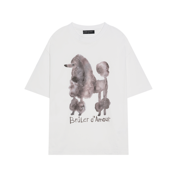 T-shirt “Caniche fantôme” white