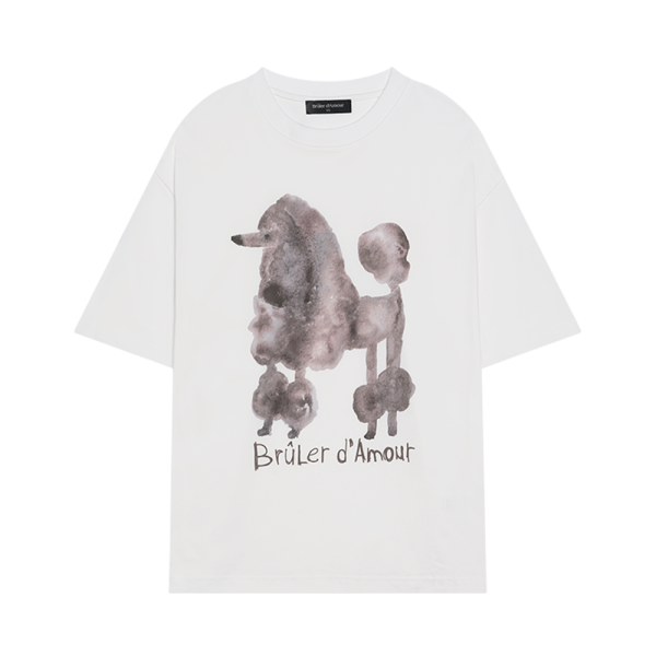 T-shirt “Caniche fantôme” white