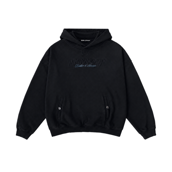 Hoodie “L'Acharnement” black washing