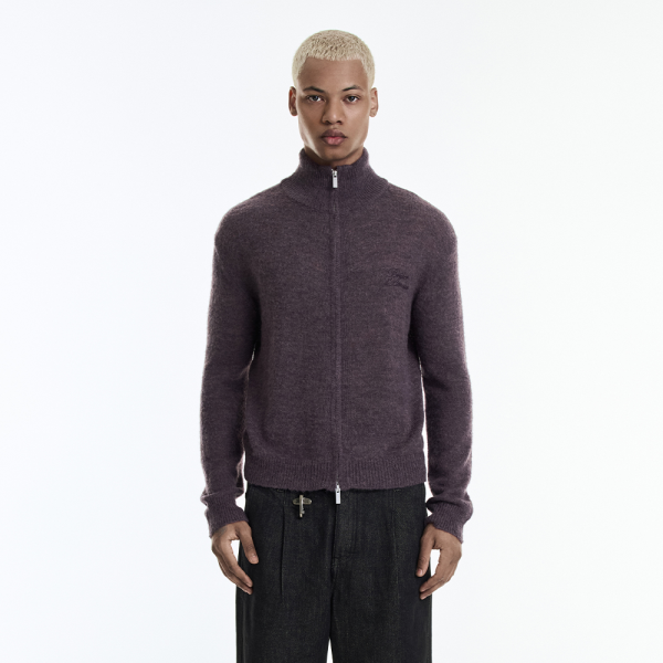Cardigan “Travail tard” violet