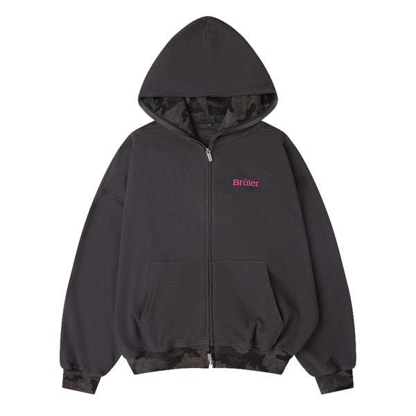 Zip hoodie “Camouflage caché” graphite