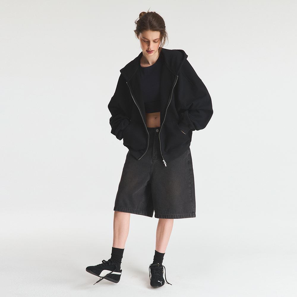 Zip-Hoodie "Jardin de Lavande" Black