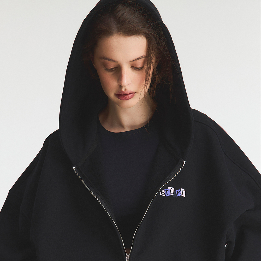 Zip-Hoodie "Jardin de Lavande" Black