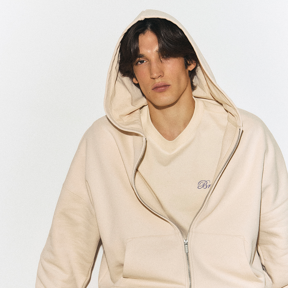 Zip-Hoodie "Étoile avant l’aube" Milk