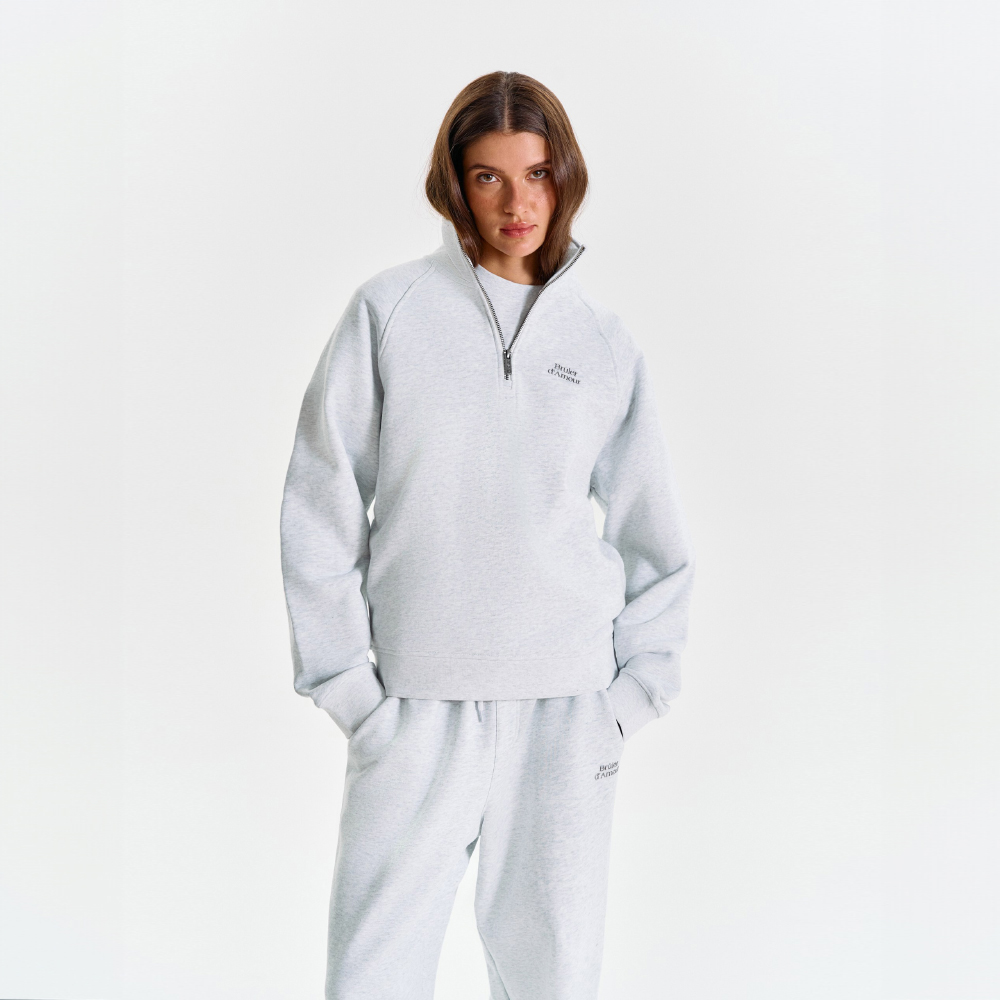 Half-zip "Logo de base 03" Grey melange 