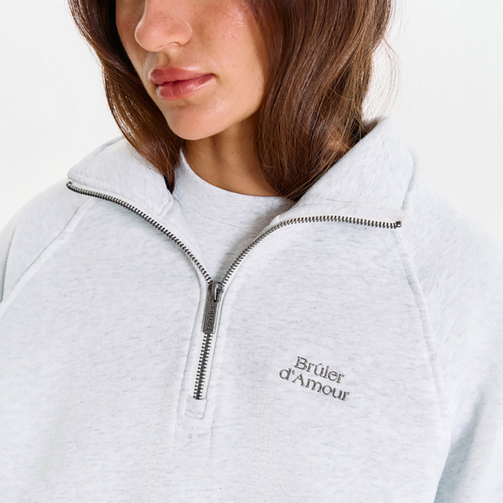 Half-zip "Logo de base 03" Grey melange 