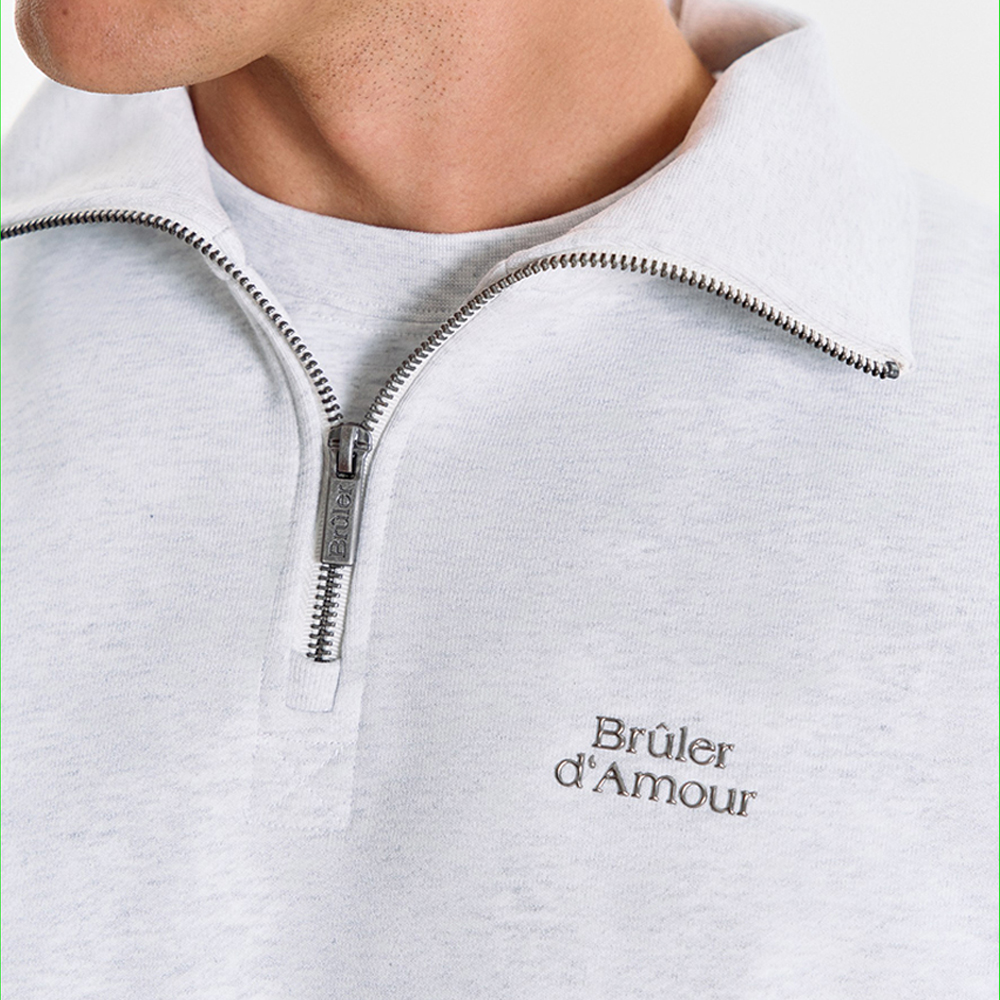 Half-zip "Logo de base 02" Grey melange