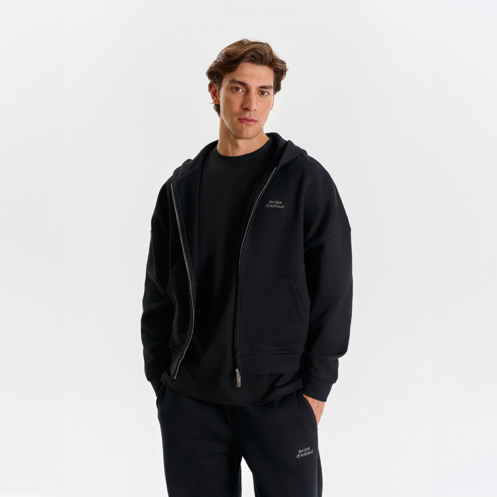 Zip-Hoodie "Logo de base 01" Black