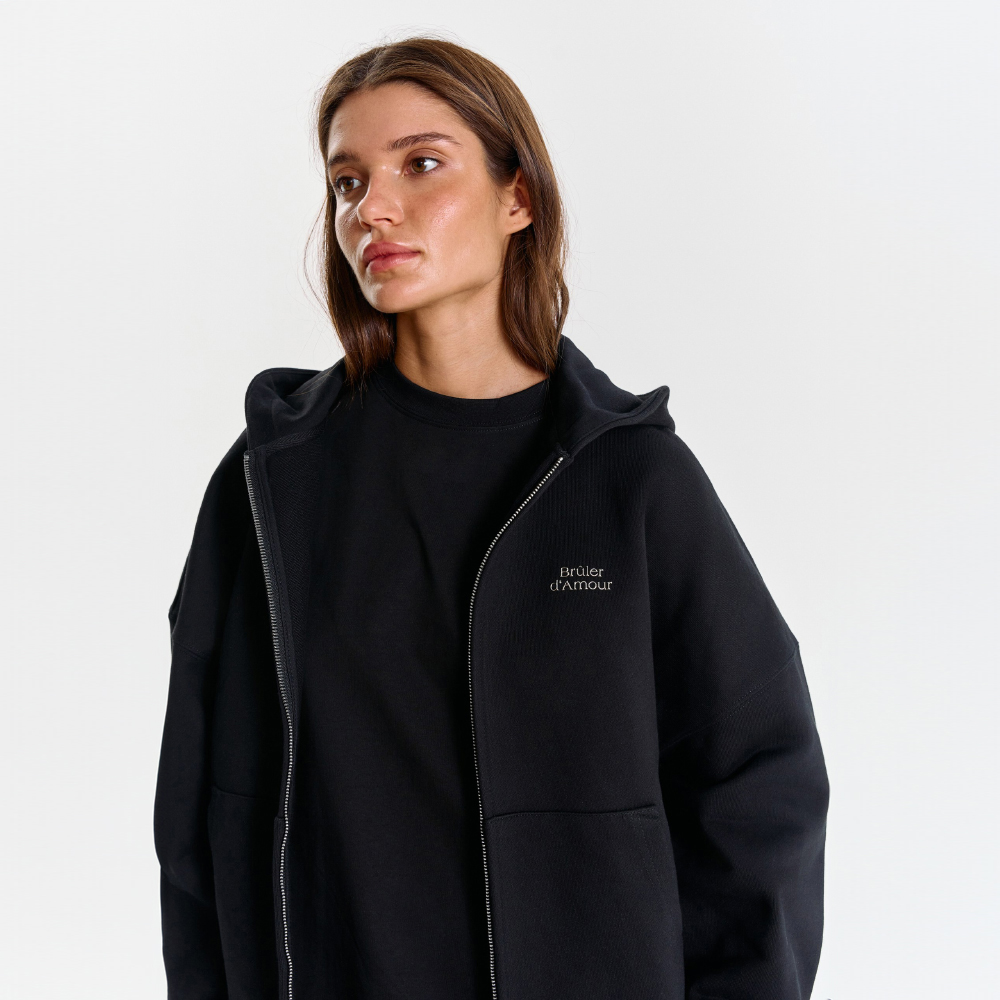Zip-Hoodie "Logo de base 01" Black