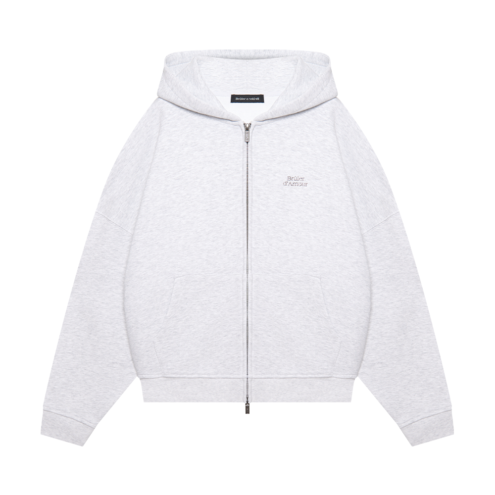 Zip-Hoodie "Logo de base 03" Grey melange