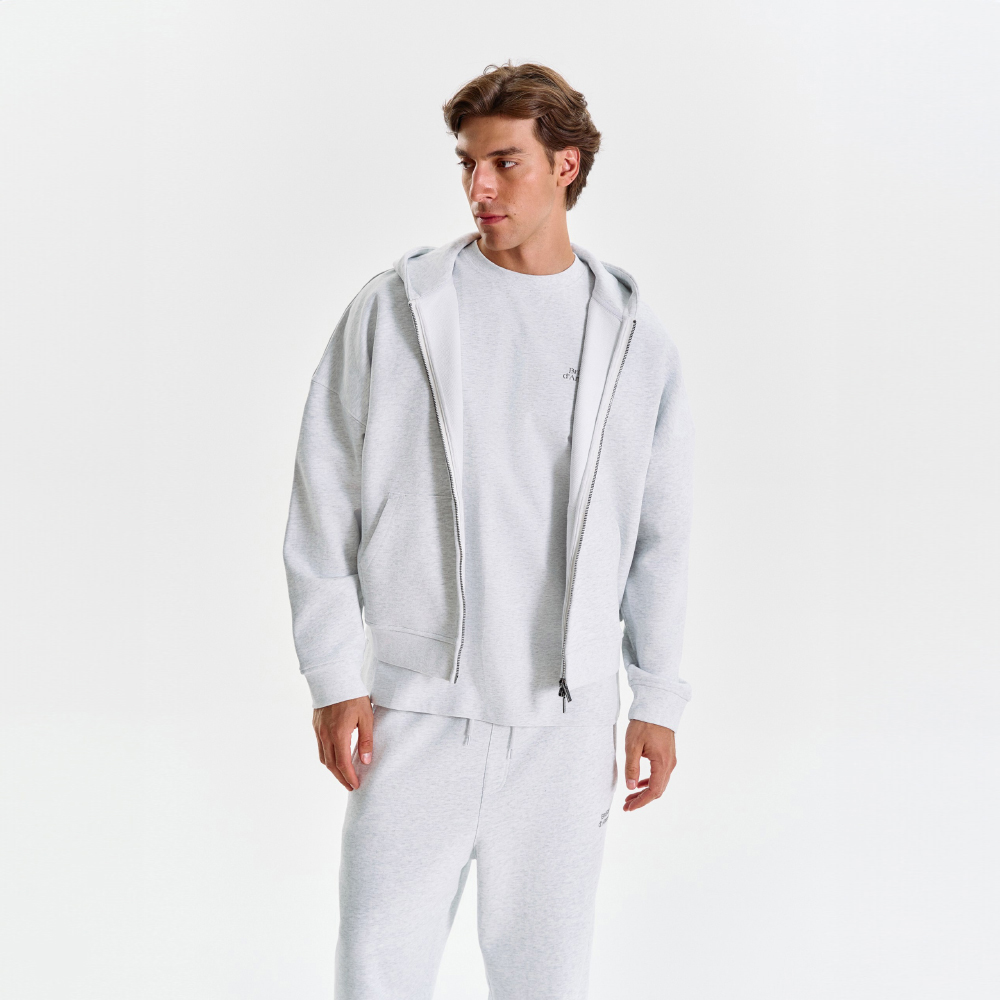 Zip-Hoodie "Logo de base 03" Grey melange
