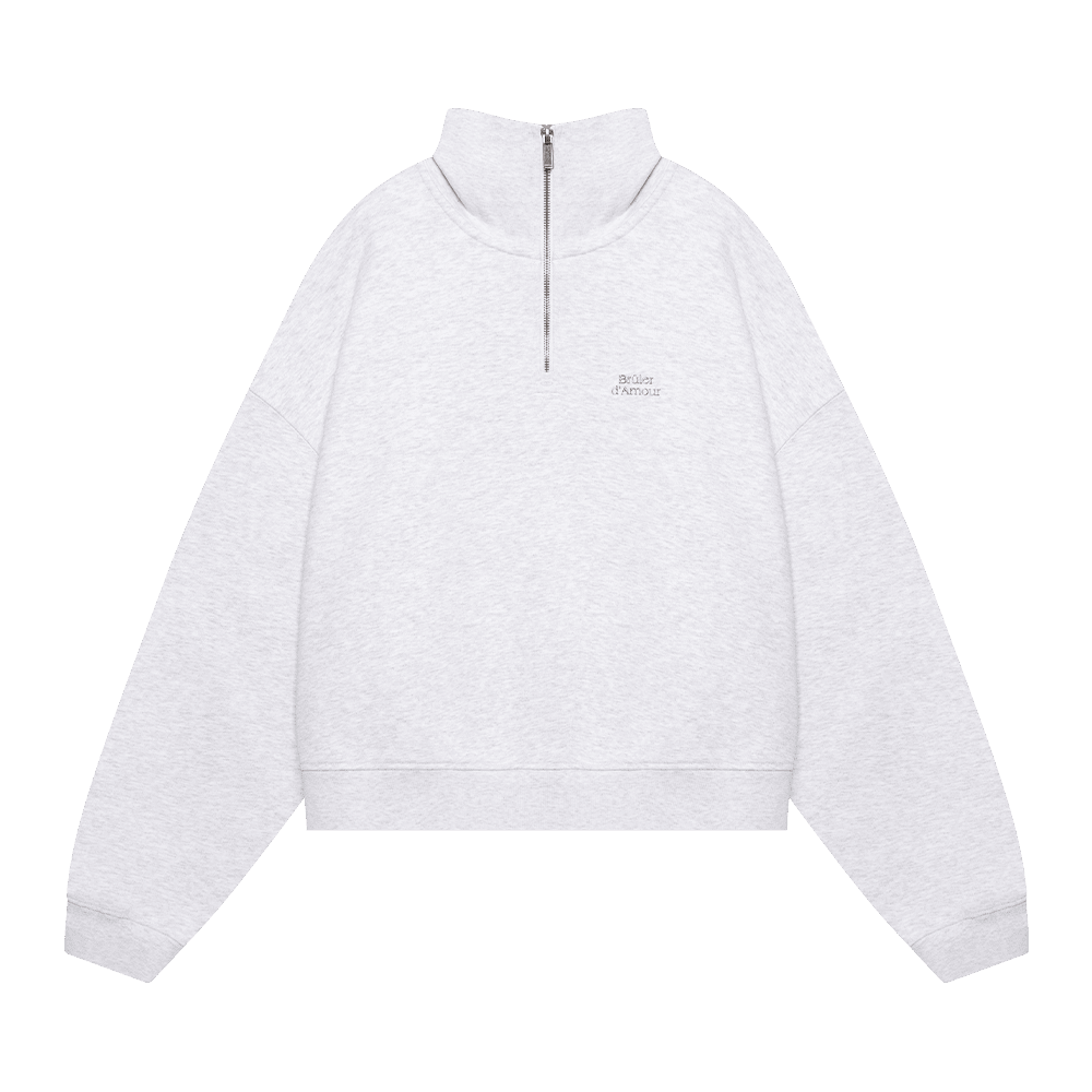 Half-zip "Logo de base 02" Grey melange