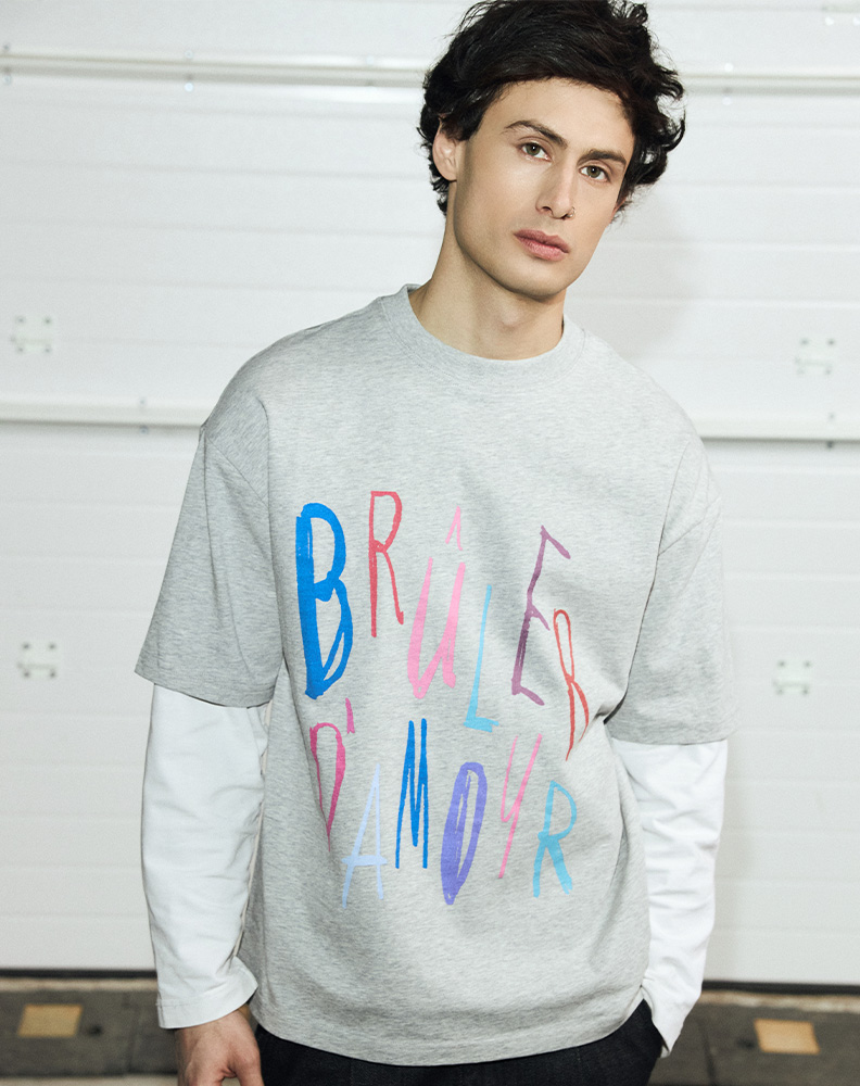 Футболка «Набросок» серый меланж