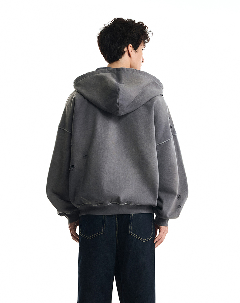 Зип-худи серого цвета “1990”