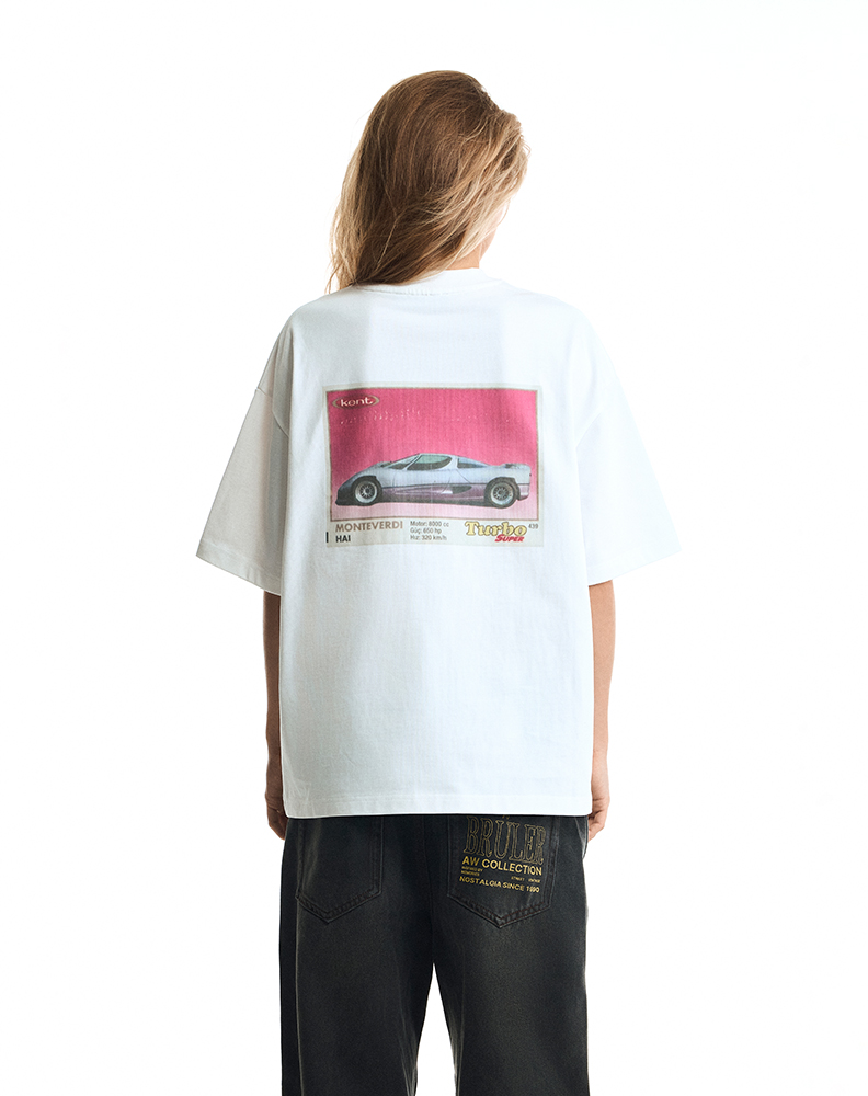 Оверсайз футболка белого цвета “Turbo”