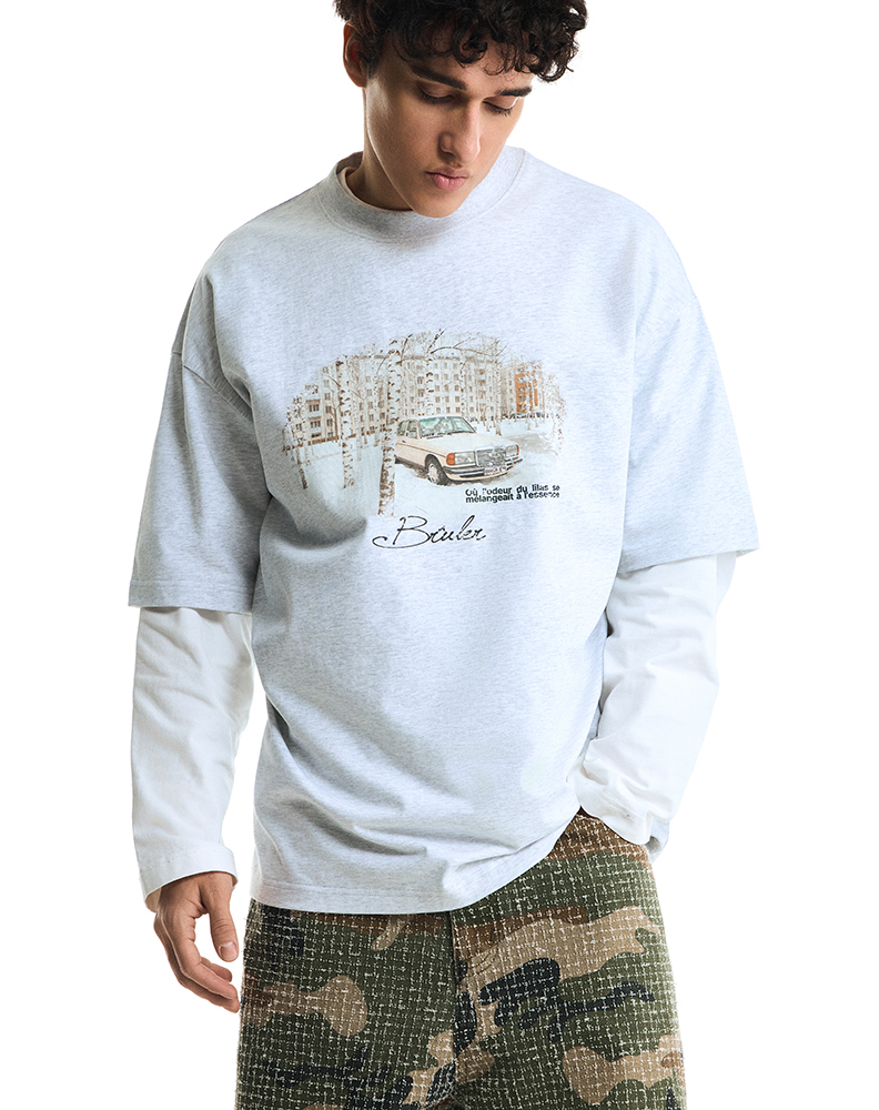 Оверсайз футболка серого цвета “Cour de la maison”