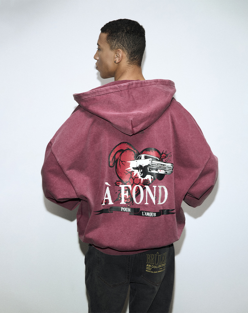 Зип-худи бордового цвета “Frisson”