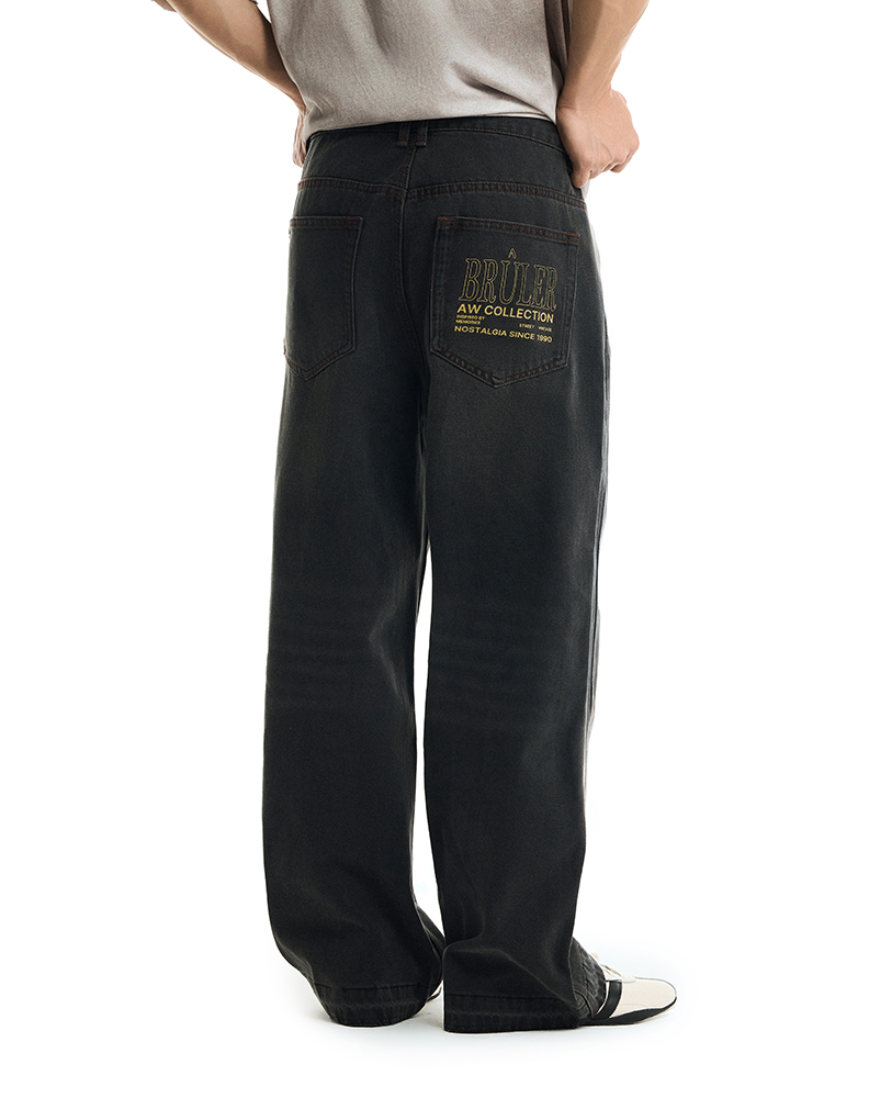 Черные оверсайз джинсы "De Mon Père"