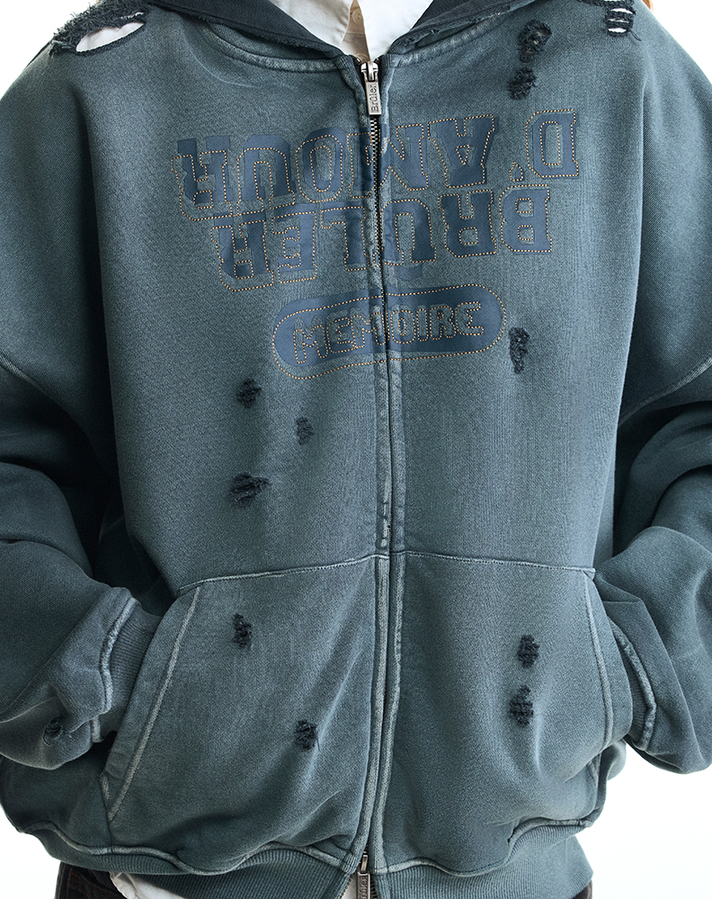 Зип-худи серого цвета “Inversé”