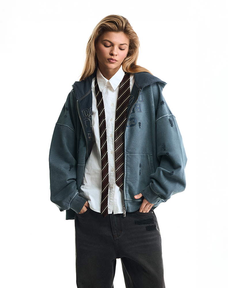 Зип-худи серого цвета “Inversé”