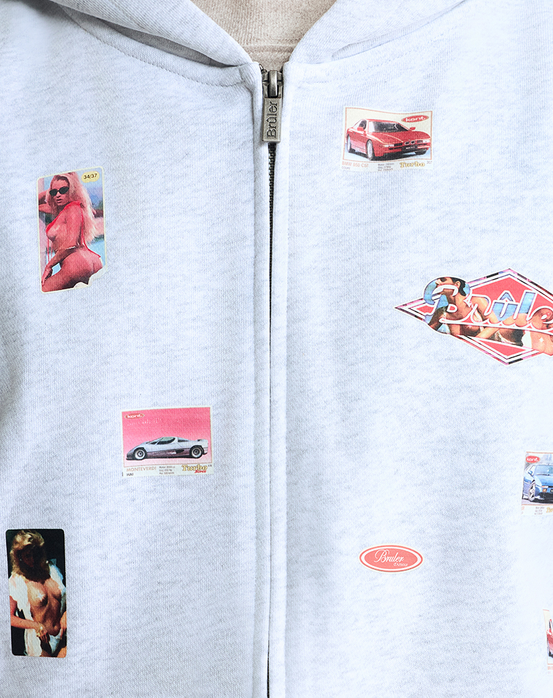 Зип-худи серого меланжевого цвета “Autocollant”