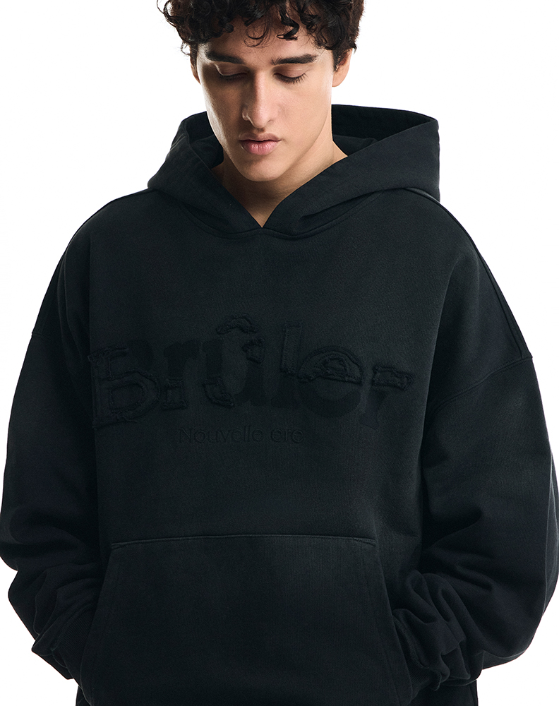 Оверсайз худи с патчем на груди "Ombre Brûlée"