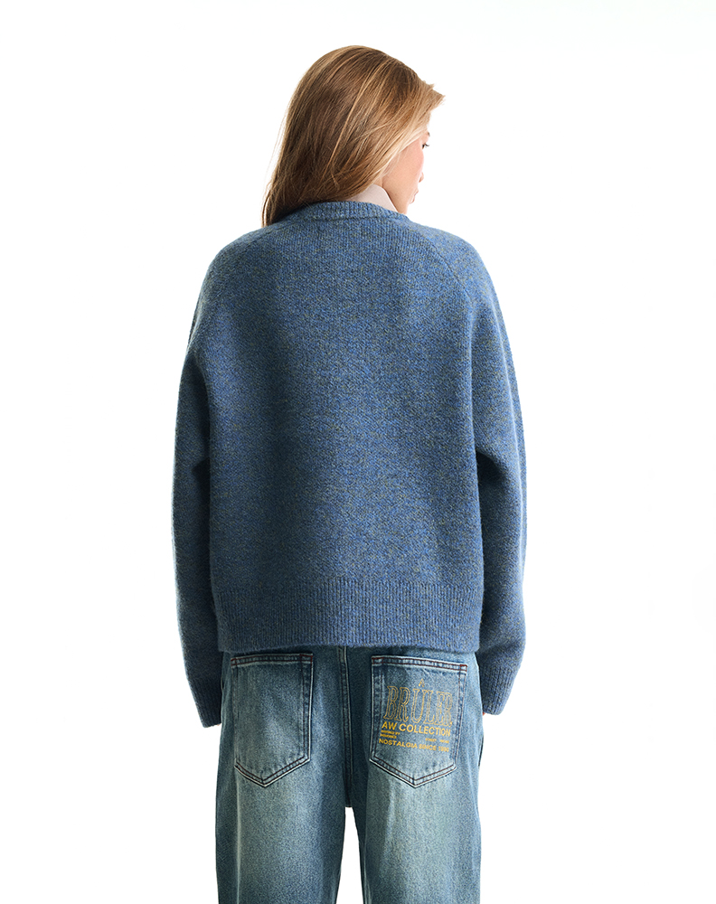 Вязаный свитер темно-синего цвета “Mosaïque”