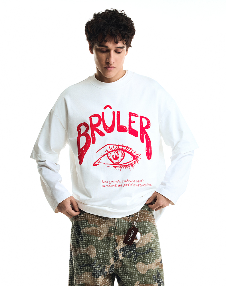 Оверсайз футболка белого цвета “Eye”