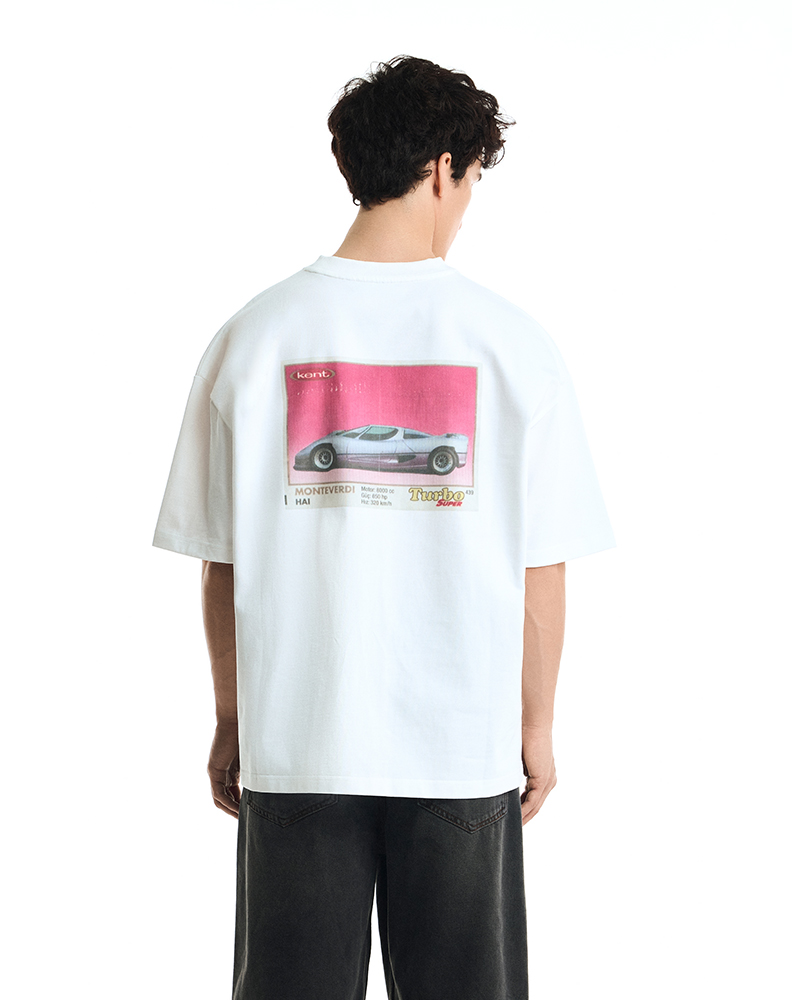 Оверсайз футболка белого цвета “Turbo”