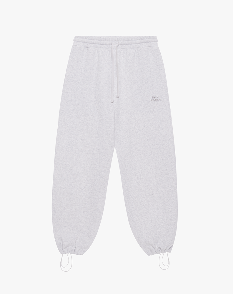 Серые оверсайз брюки "Базовый лого 02"