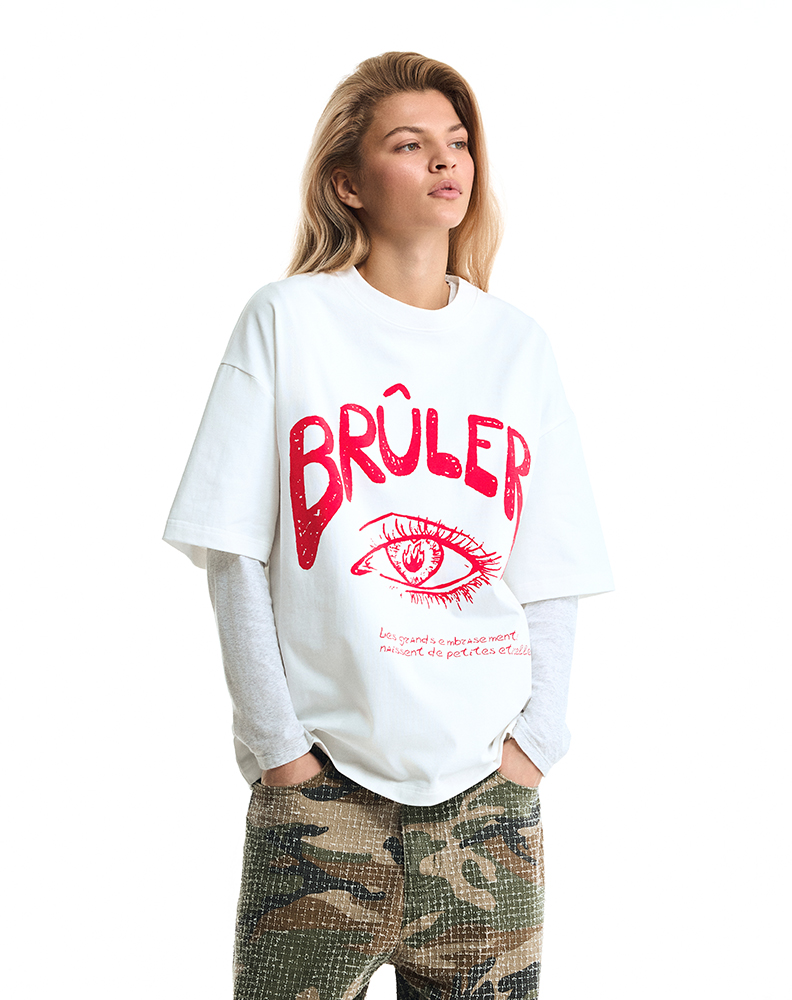 Оверсайз футболка белого цвета “Eye”