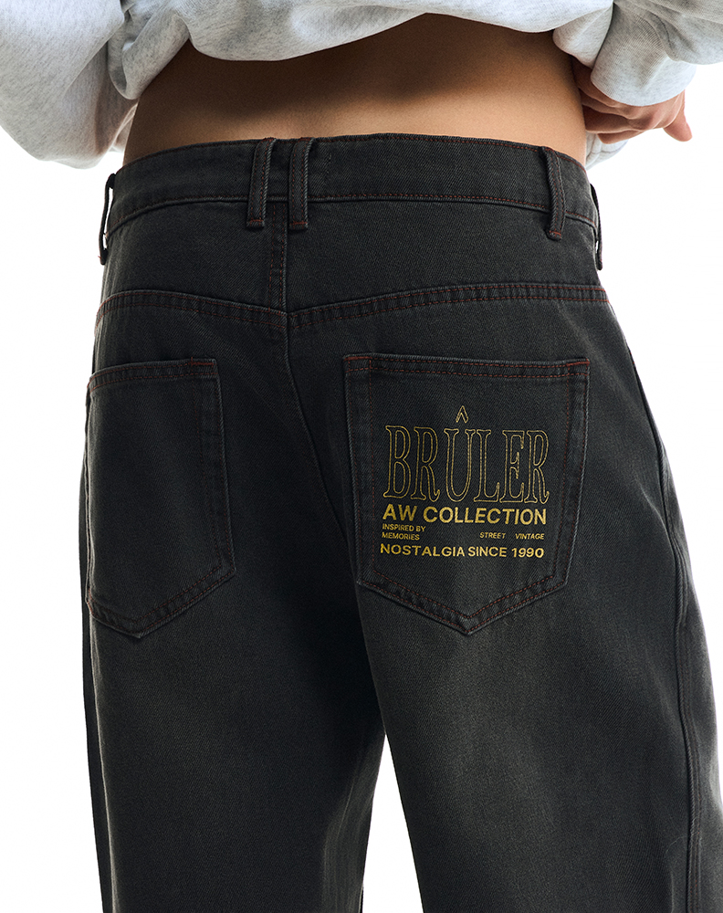 Черные оверсайз джинсы "De Mon Père"