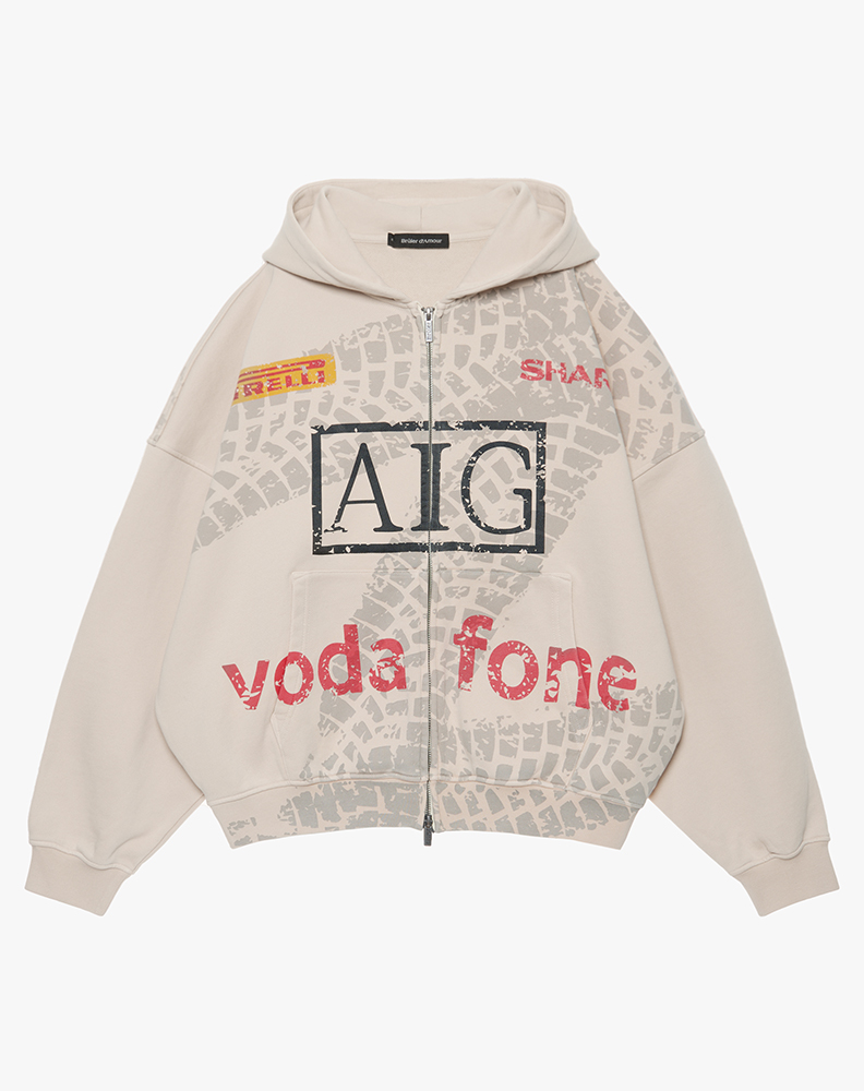 Зип-худи грязно-бежевого цвета “Parrain de Souvenirs”