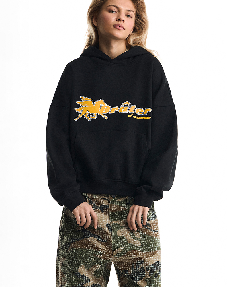 Оверсайз худи чёрного цвета “Pégase”