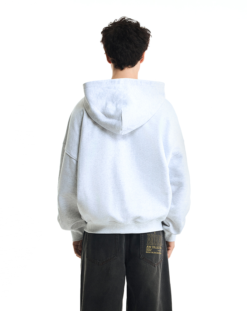 Зип-худи серого меланжевого цвета “Autocollant”