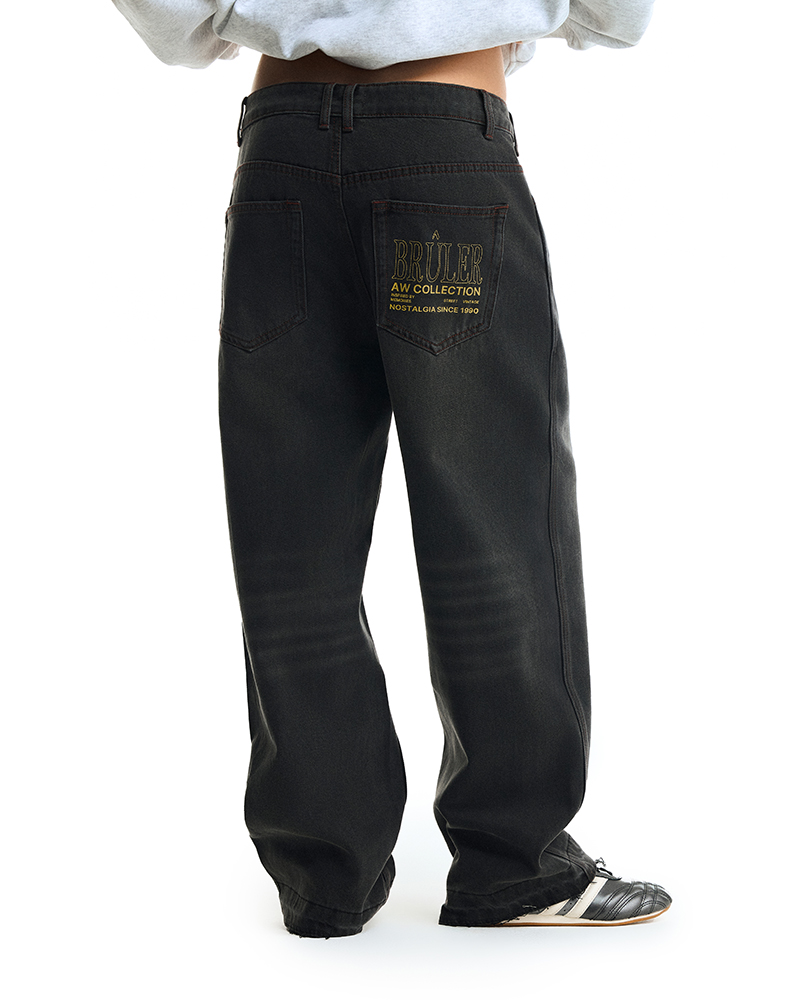 Черные оверсайз джинсы "De Mon Père"