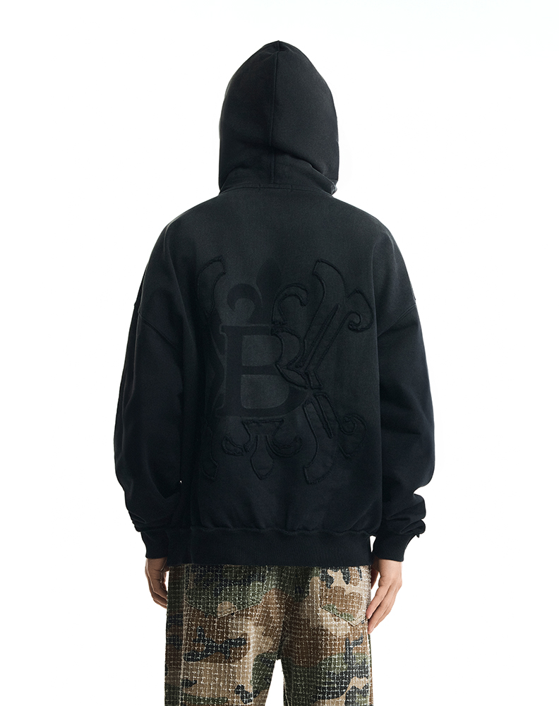 Оверсайз худи с патчем на груди "Ombre Brûlée"