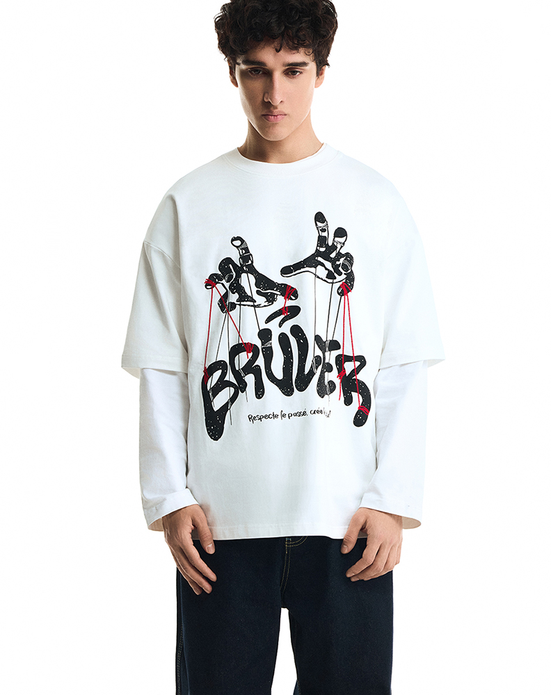 Оверсайз футболка белого цвета “Théâtre de marionnettes”