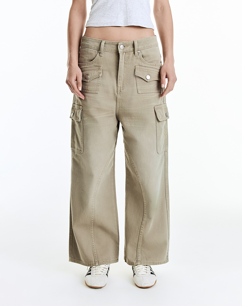 Джинсы «Рабочие брюки» бежевые